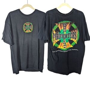 Vintage biker Irish firefighters core grunge goth Y2K mens T-shirt size XL